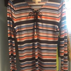 Michael Kors long sleeved stripped shirt